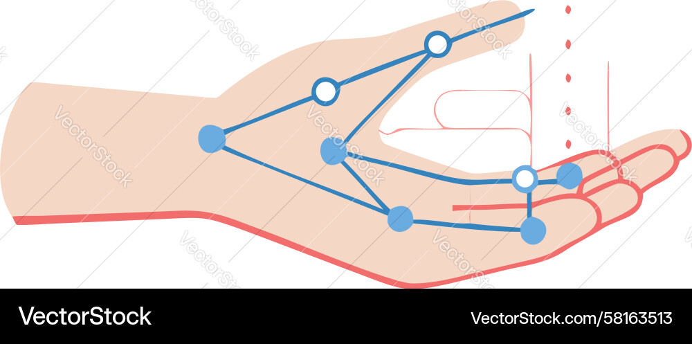 Digital Hand Network Connection Vector Image