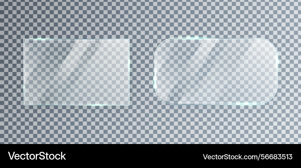 Glass panel transparent frames with shiny Vector Image