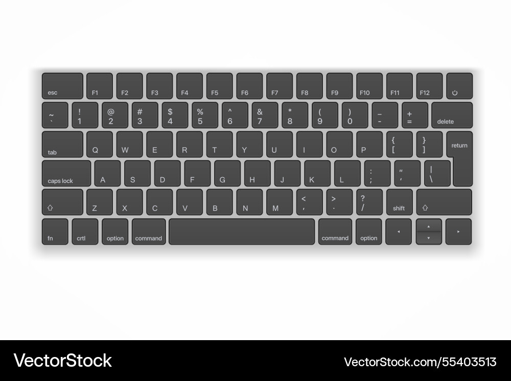 Grey keyboard buttons isolated on white vector image