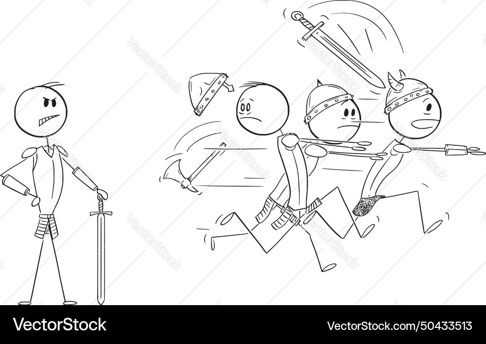 Group of weak men running away in fear from Group of weak men running away in fear from vector image