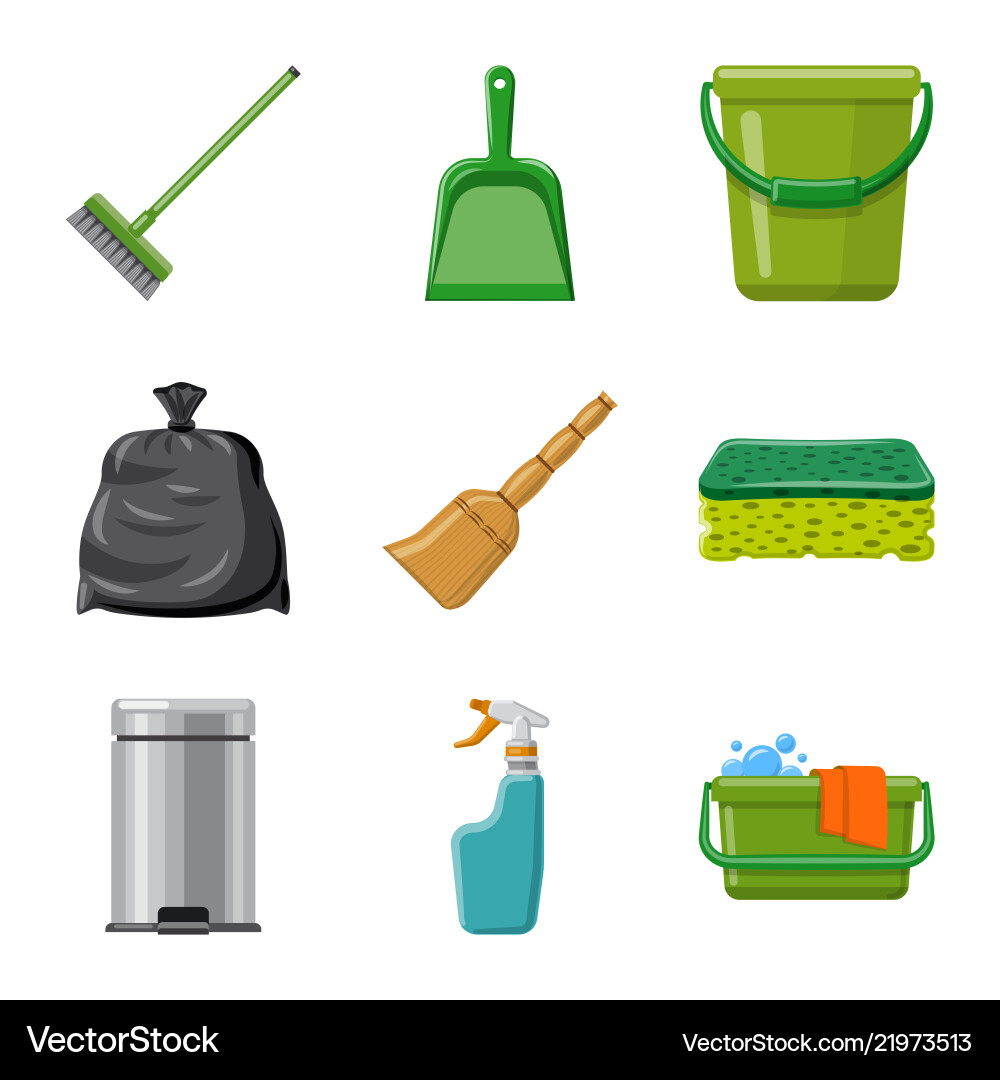 Isolated object of cleaning and service sign set Isolated object of cleaning and service sign set vector image
