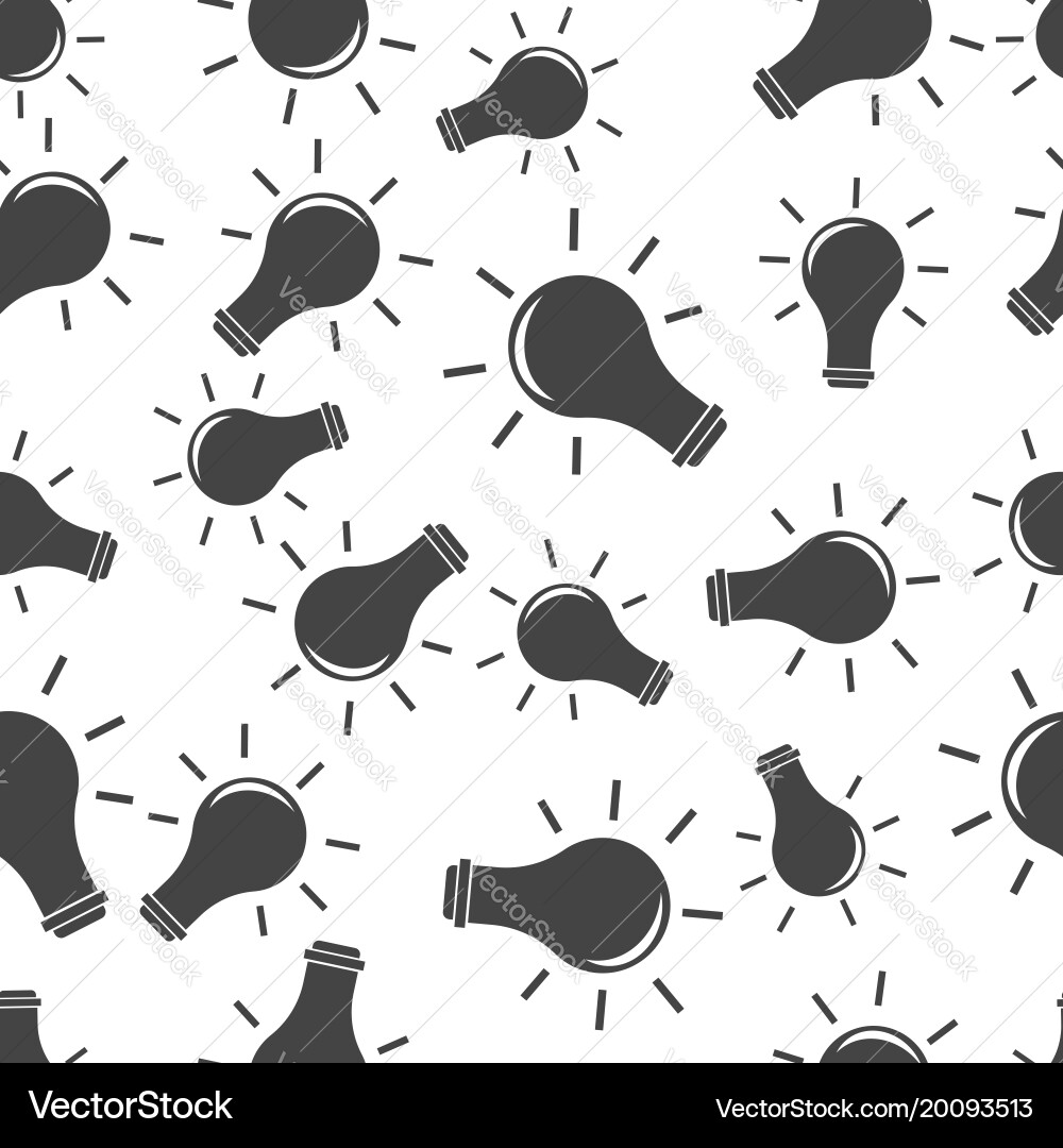 Lightbulb seamless pattern background icon flat vector image
