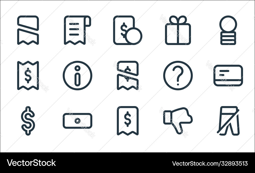 Marketplace line icons linear set quality Vector Image