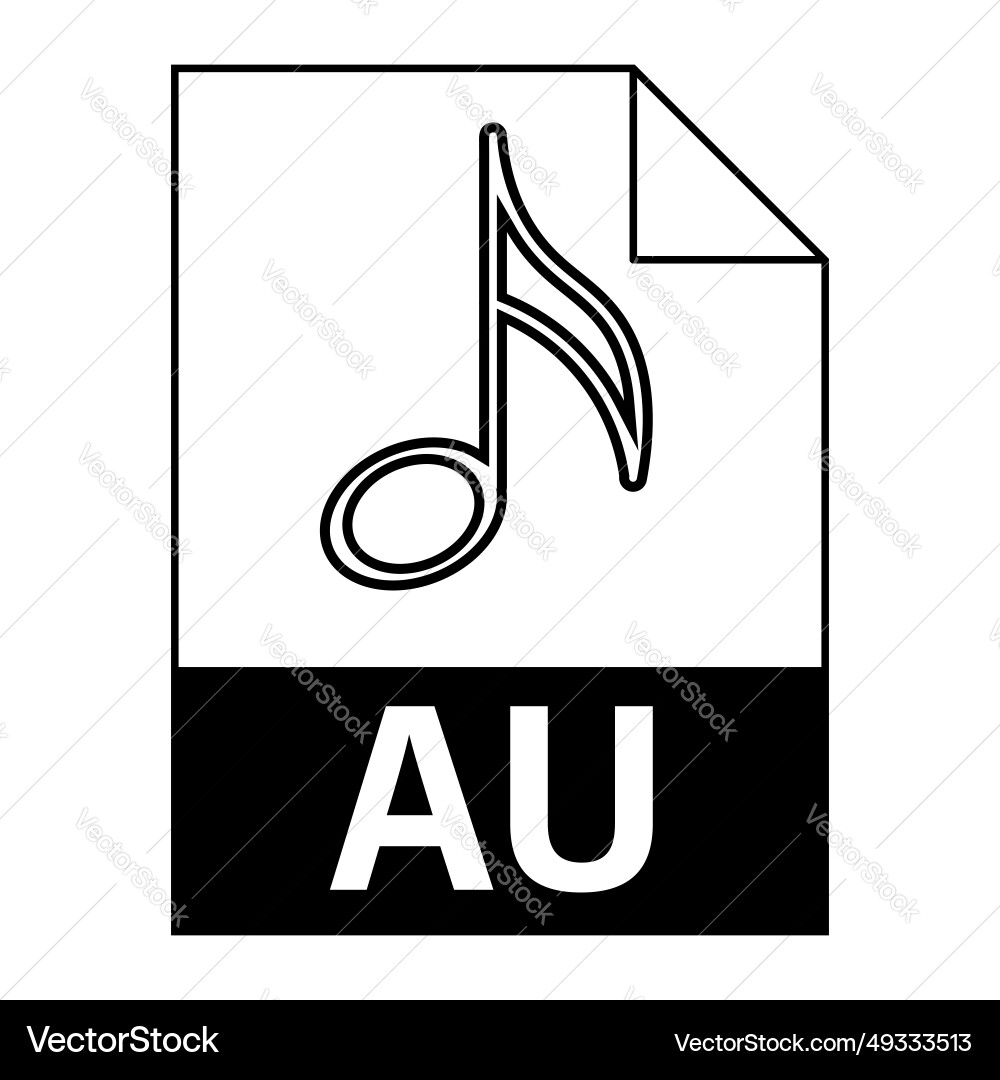 Modern flat design of au file icon for web Modern flat design of au file icon for web vector image