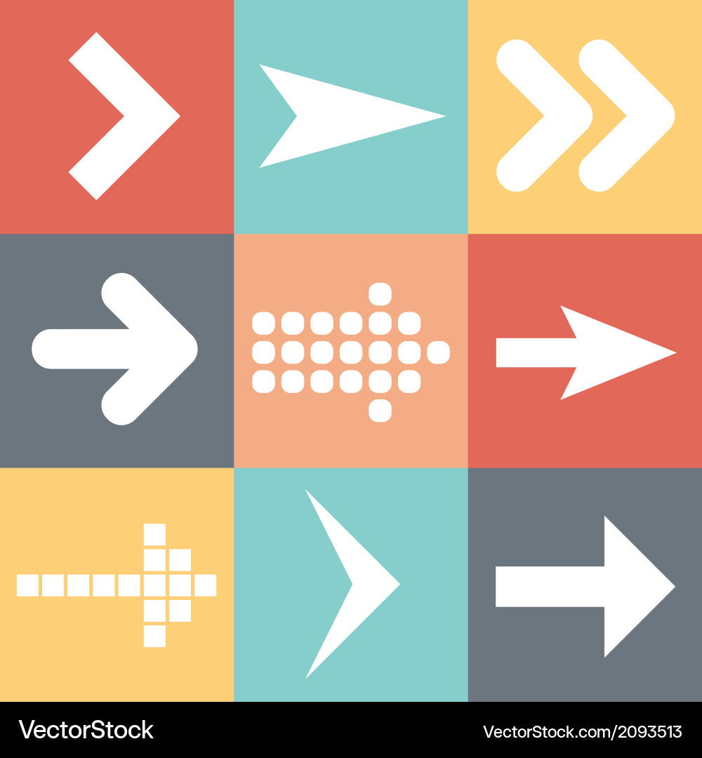 Pfeilsymbole flach ui web design elemente trend vektorbild
