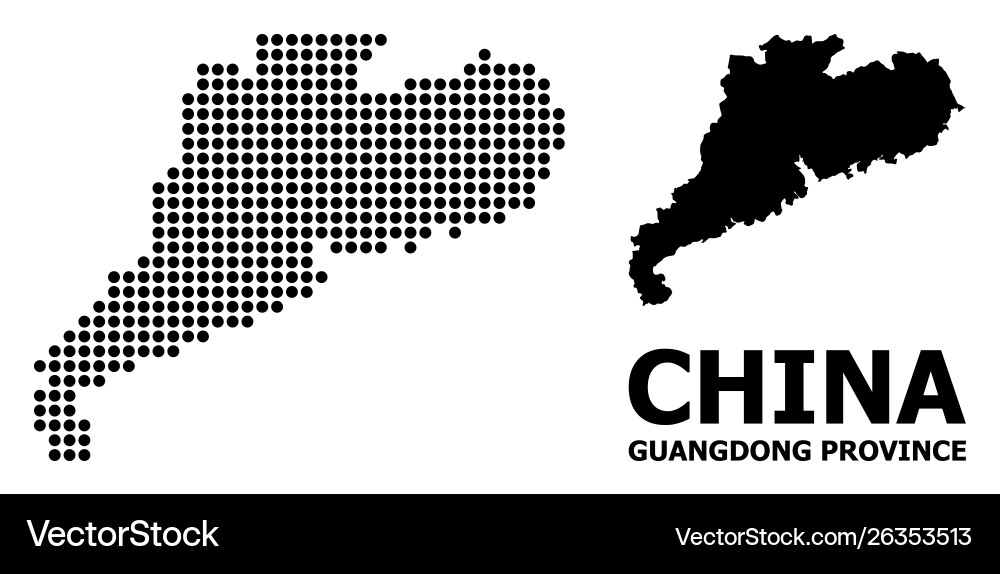 Pixelated pattern map guangdong province Vector Image