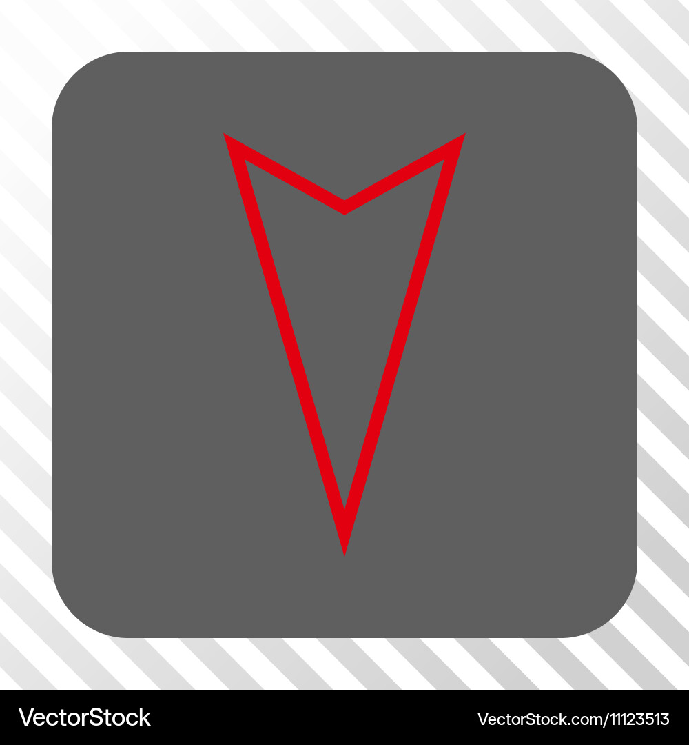 Pointer down rounded square button vector image