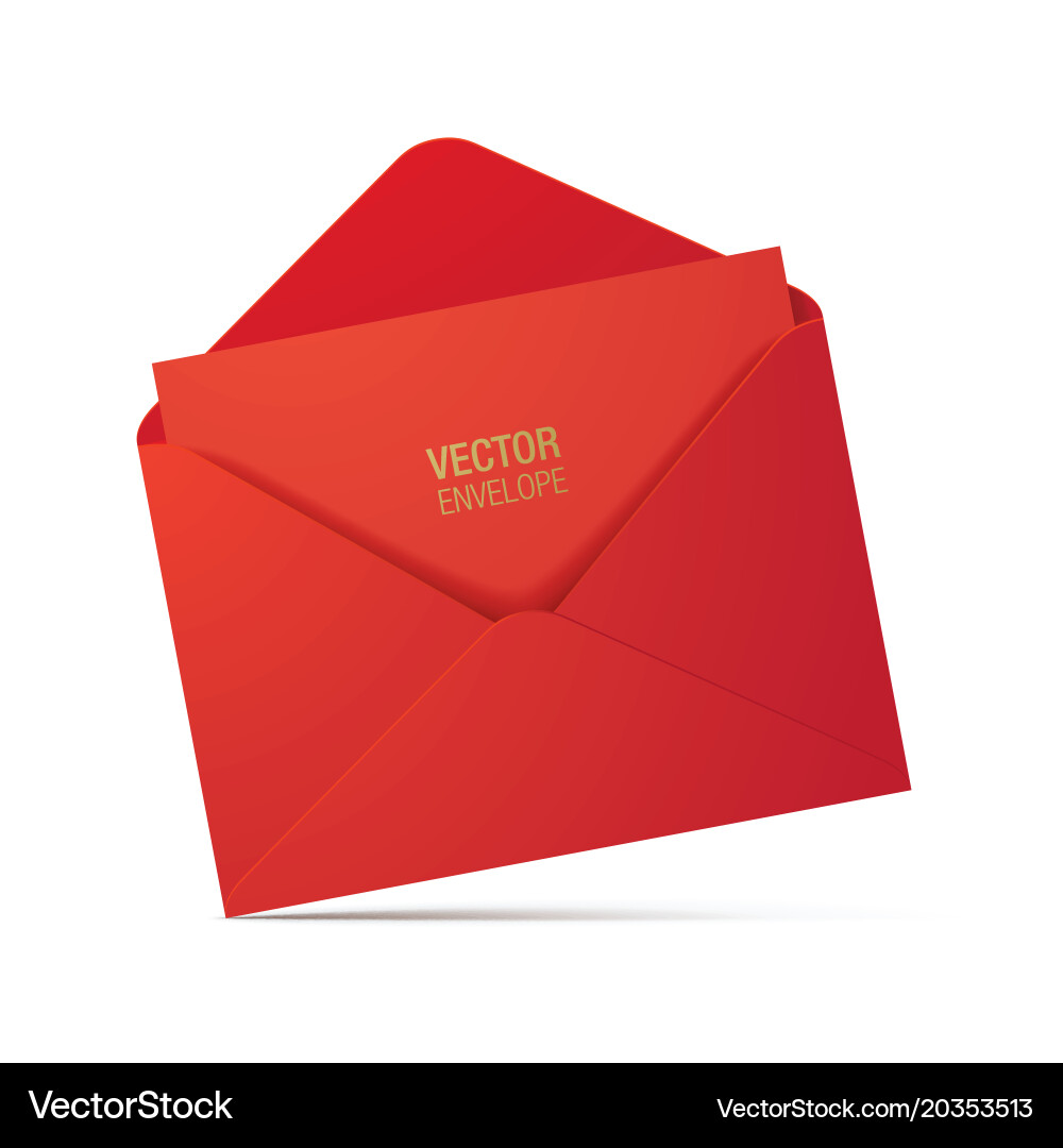 Red envelope isolated on background Vector Image