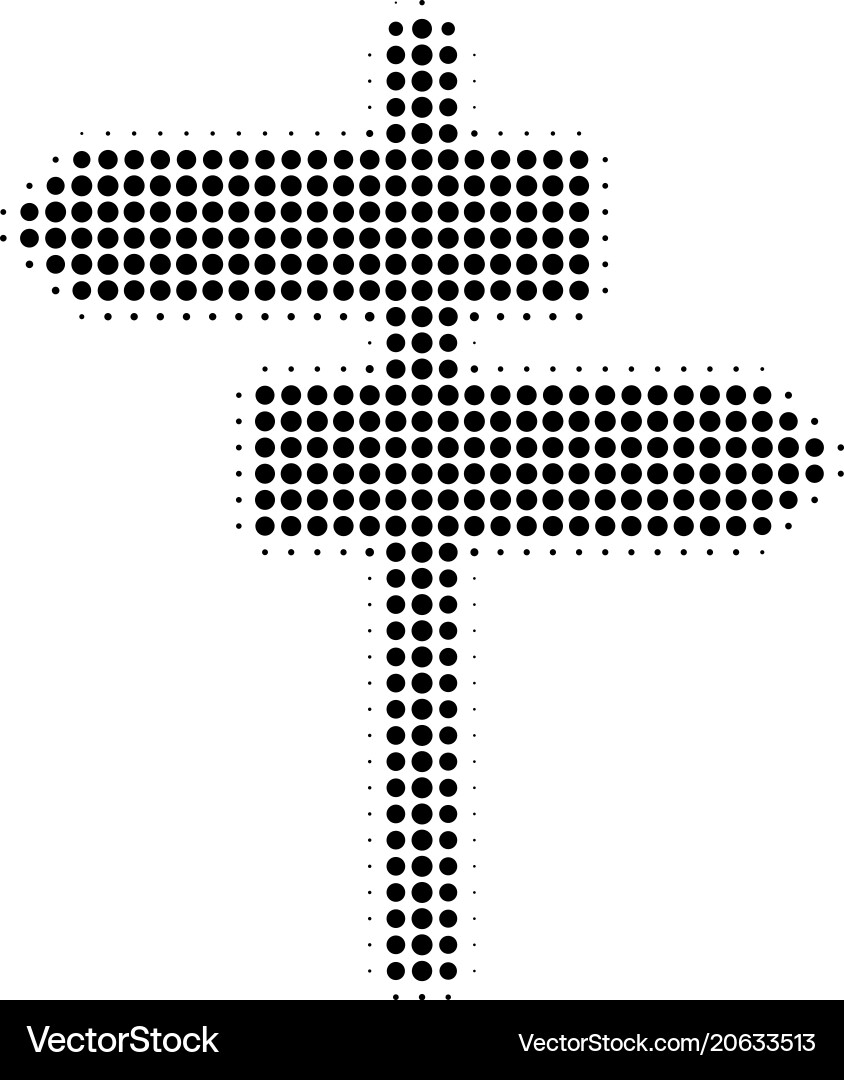 Road pointer halftone icon Road pointer halftone icon vector image