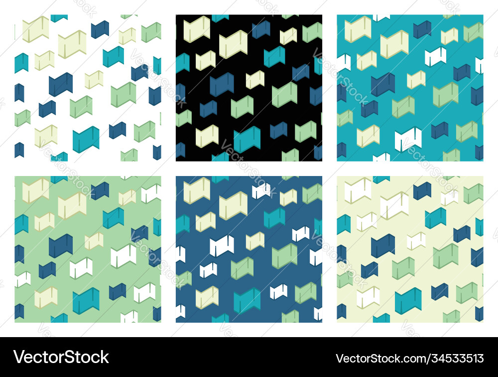 Seamless pattern texture backgrounds sets colored Vector Image