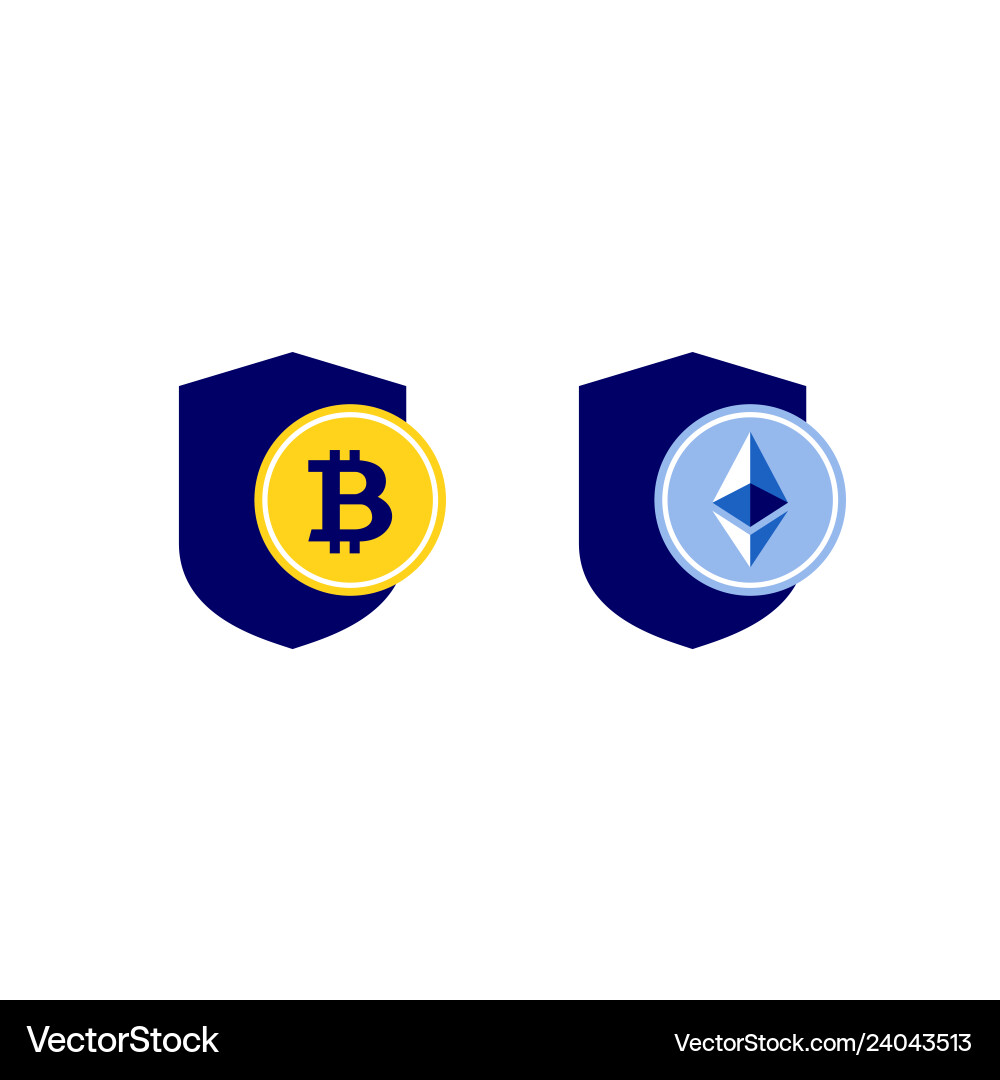 Secure cryptocurrency payment bitcoin ethereum Secure cryptocurrency payment bitcoin ethereum vector image