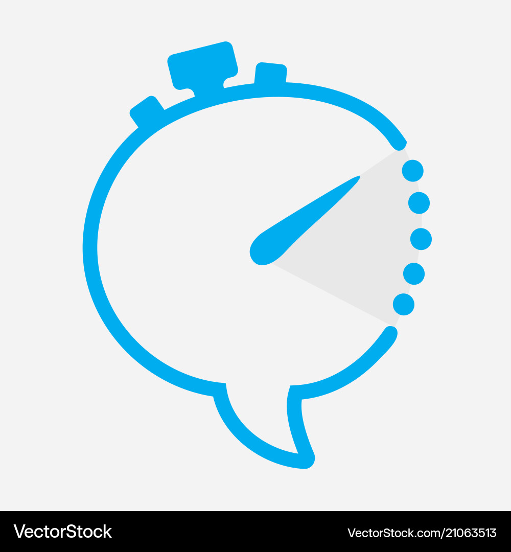 Time chat icon in shape of clock with minute hand Vector Image