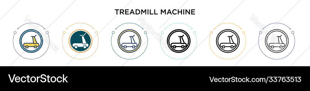 Treadmill Maschinensymbol in gefüllter dünner Linie Treadmill Maschinensymbol in gefüllter dünner Linie vektorbild