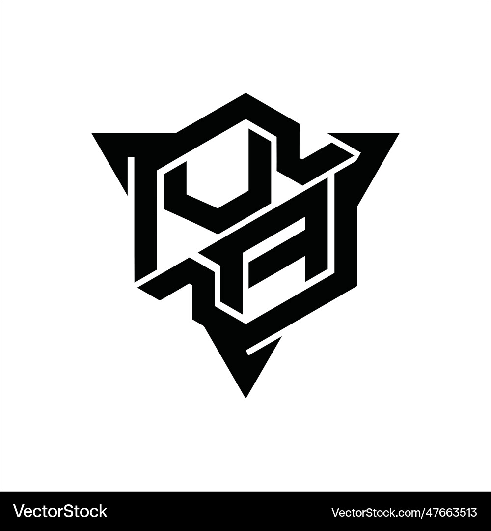 Va logo monogram hexagon shape with triangle Va logo monogram hexagon shape with triangle Vector Image