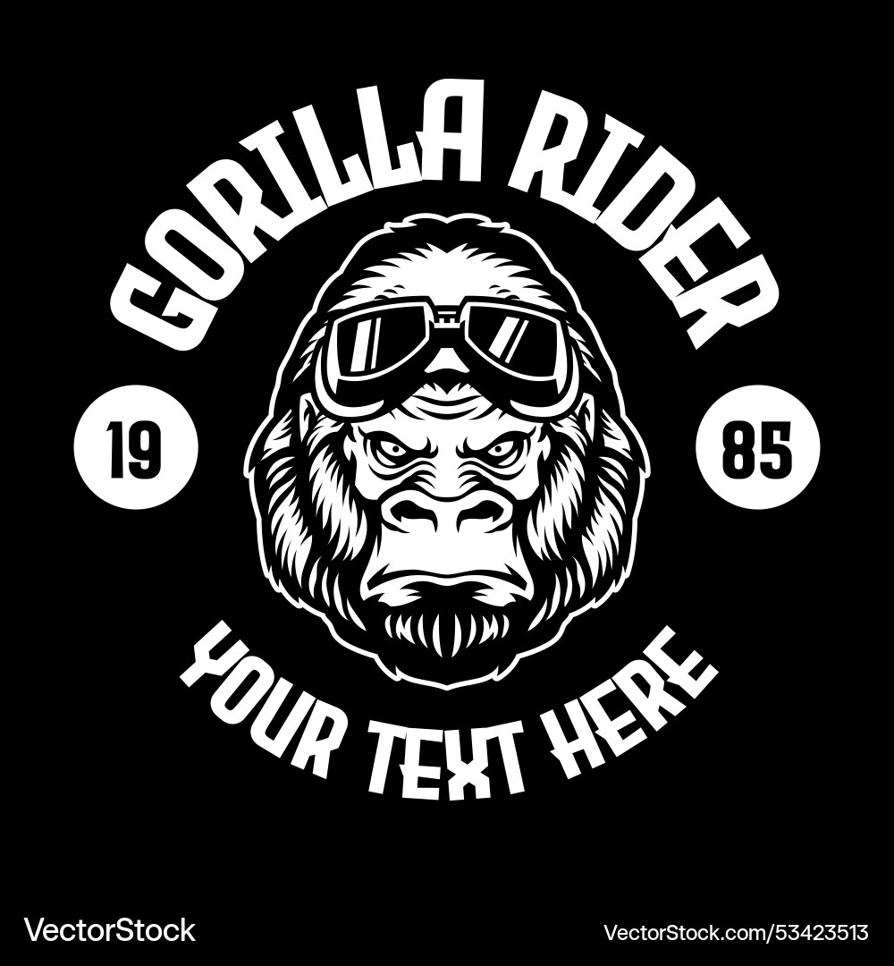 Vintage Gorilla Rider T-Shirt Vector Image
