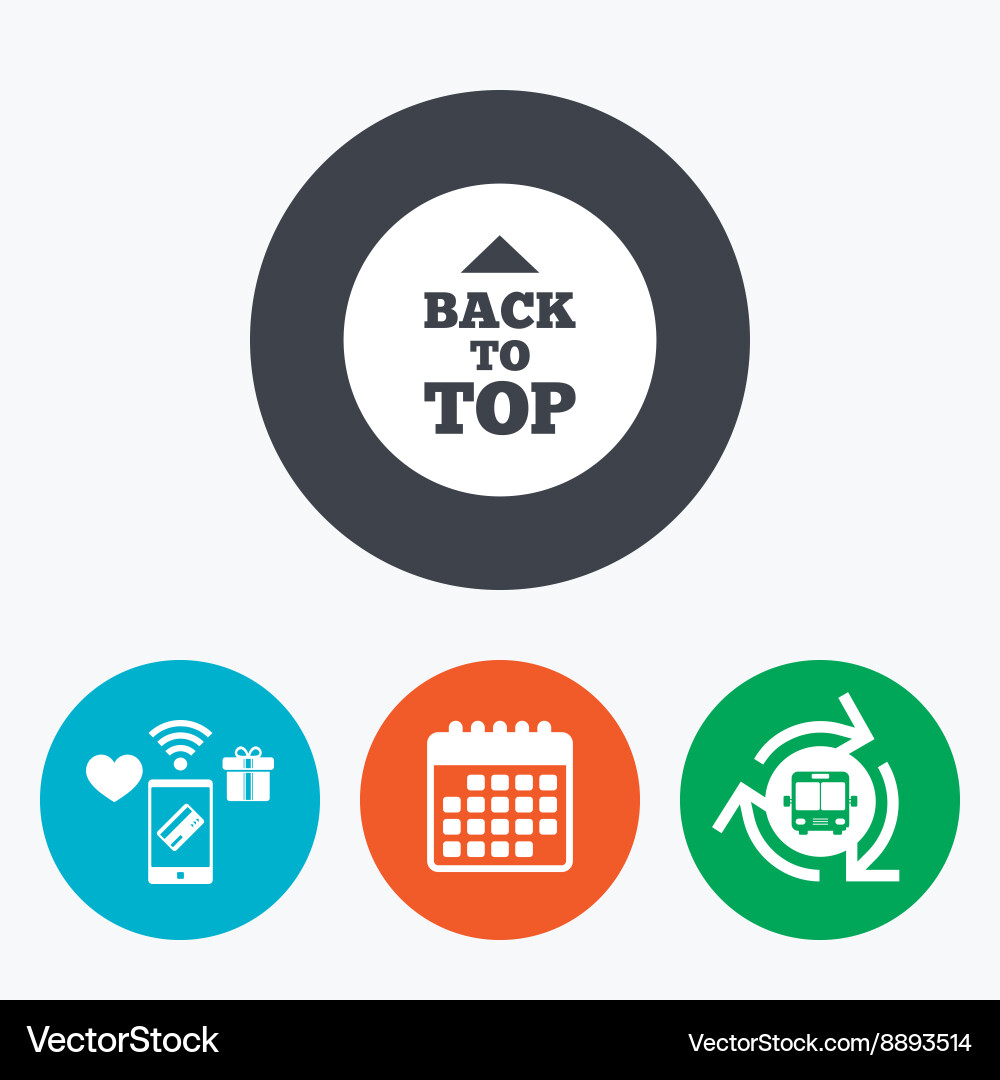 Back to top arrow sign icon scroll up symbol vector image