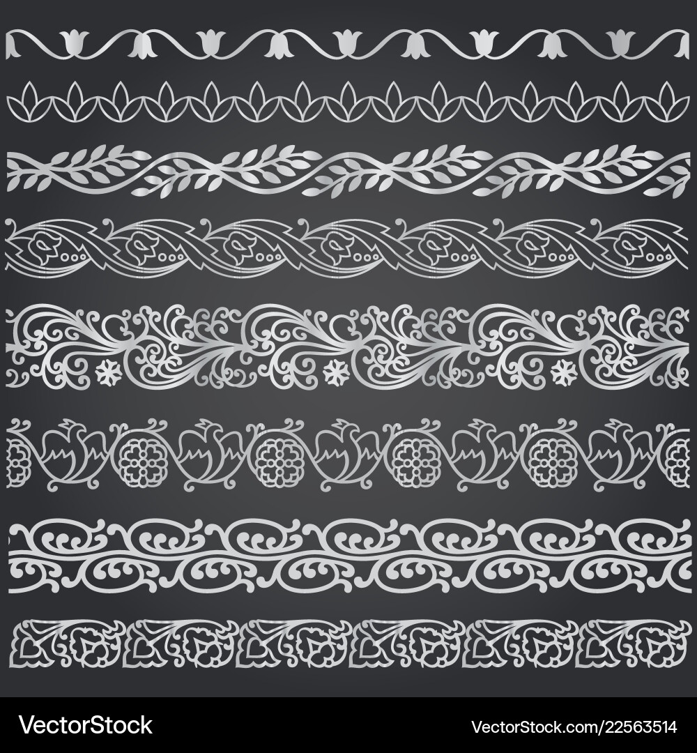 Border lines ornamental vinage set – Royalty-Free Vector | VectorStock, image size:1000x1080