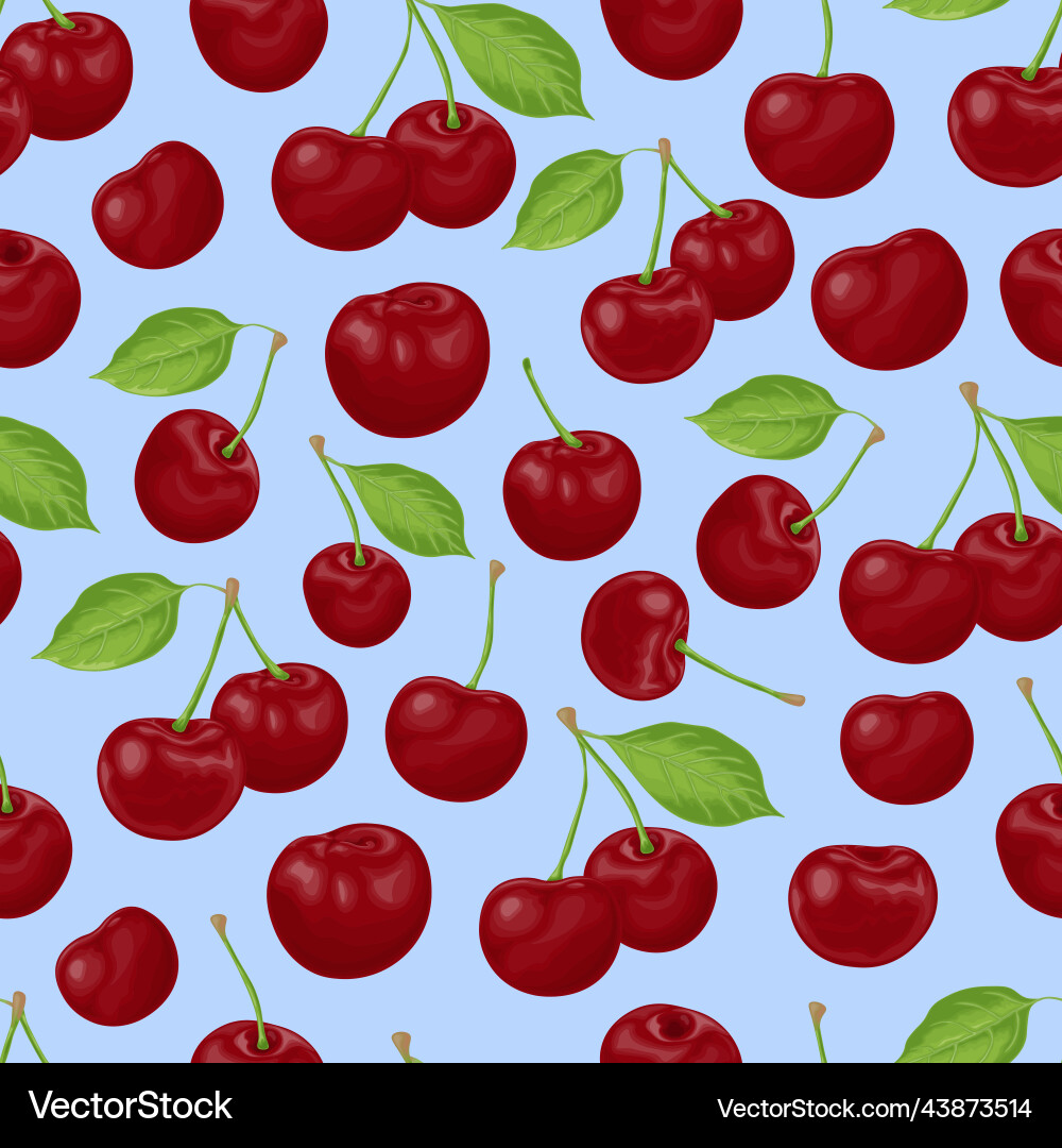 Cherry seamless pattern with the image Cherry seamless pattern with the image vector image