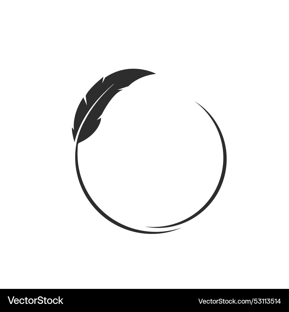 Circle feather icon design element Circle feather icon design element vector image
