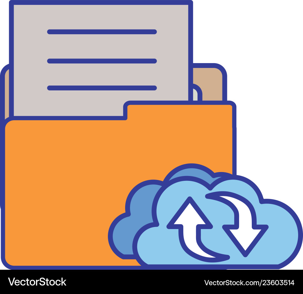 Folder with objects isolated icon Vector Image