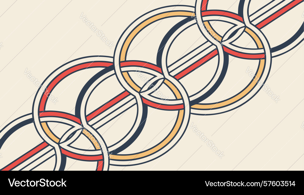 Horizontal interlocking rings abstract pattern vector image