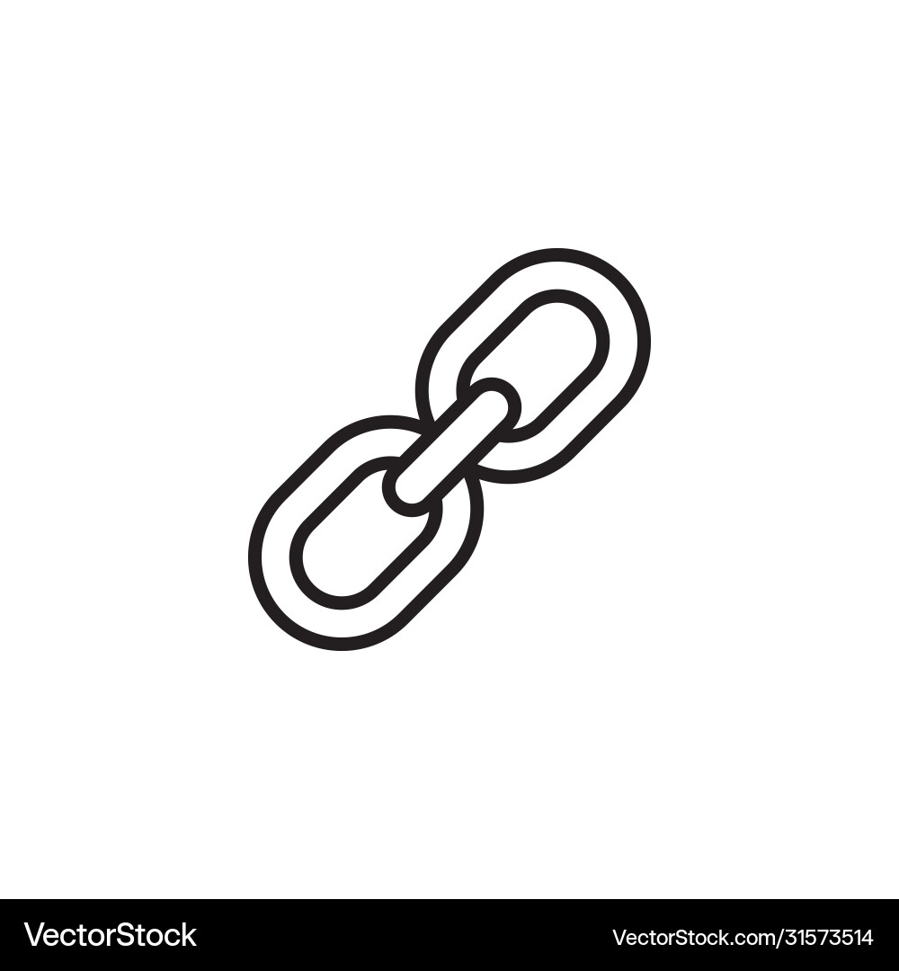 Hyperlink chain symbol line black icon Vector Image