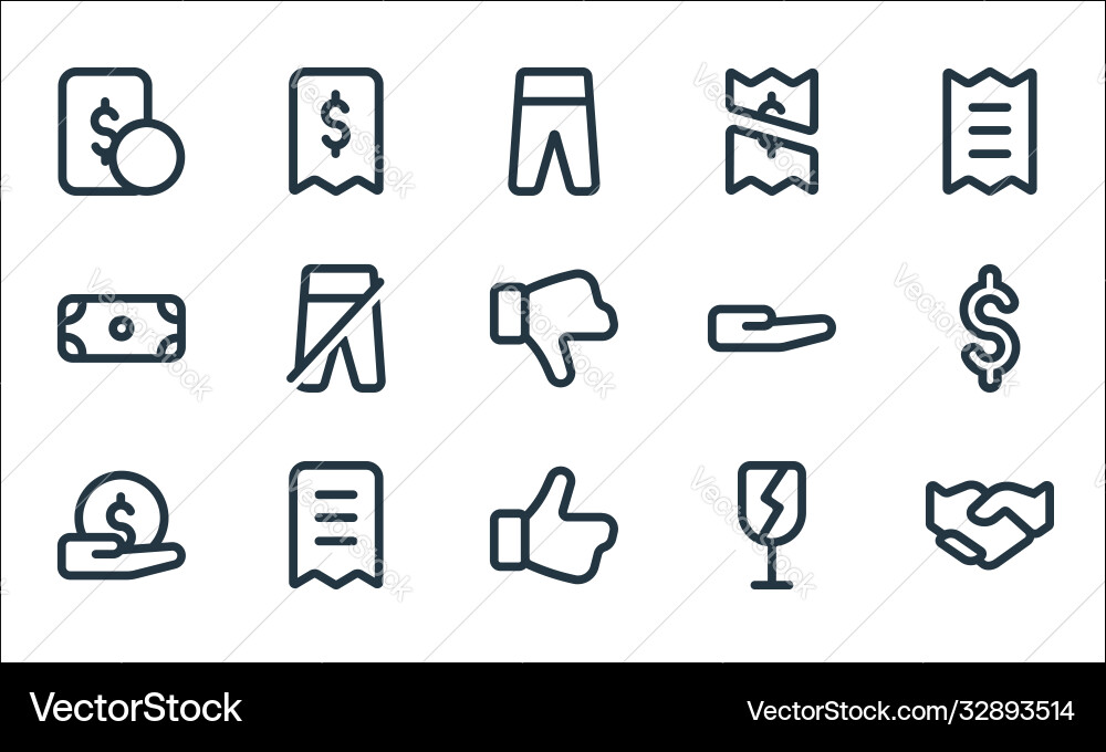 Marketplace line icons linear set quality Vector Image