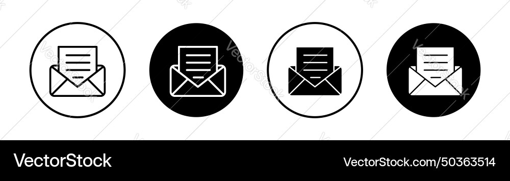 Message icon set email mail envelope symbol Vector Image