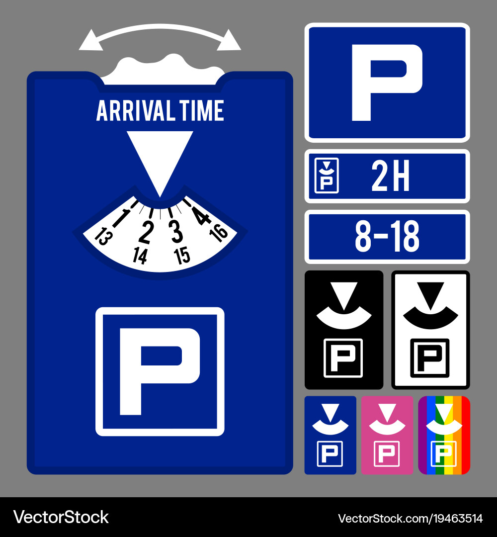 Parking Countdown Clock Icon Set vector image