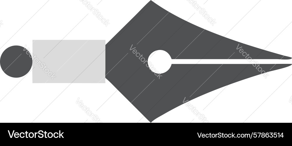 Pen nib with red dot icon design generative ai vector image