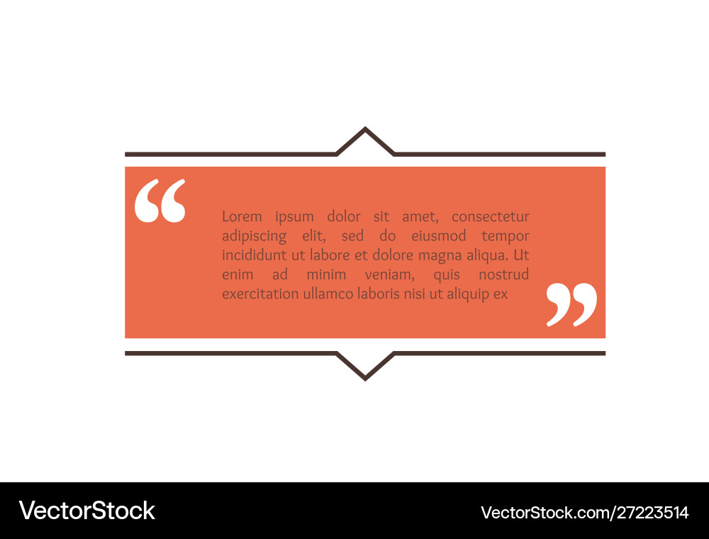Quote text box rectangle bubble for comment mark Quote text box rectangle bubble for comment mark vector image
