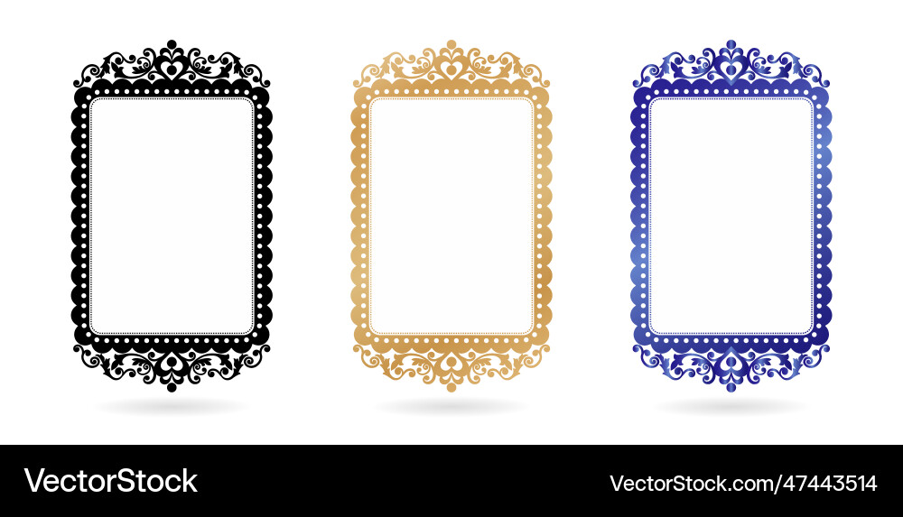 Rectangle rounded decorative frames Rectangle rounded decorative frames Vector Image