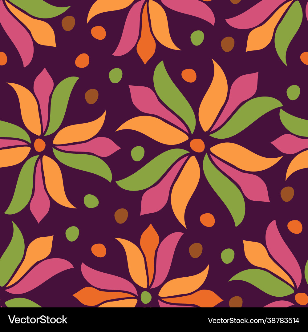 Seamless colorful design pattern botanical Seamless colorful design pattern botanical vector image