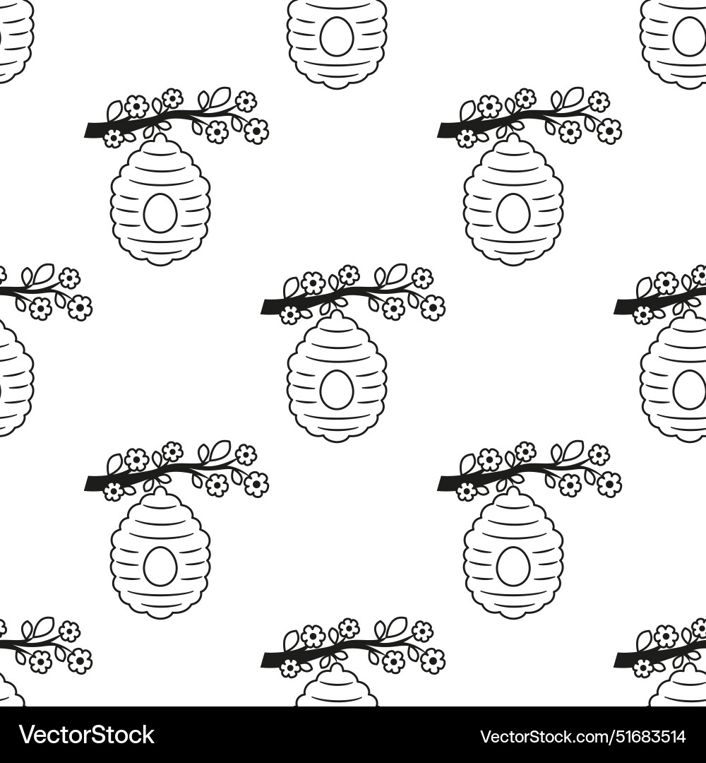 Seamless pattern with beehive Vector Image
