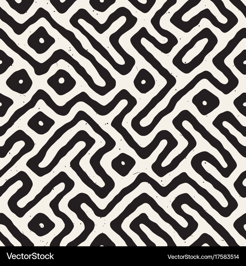 Seamless pattern with maze lines monochrome Vector Image