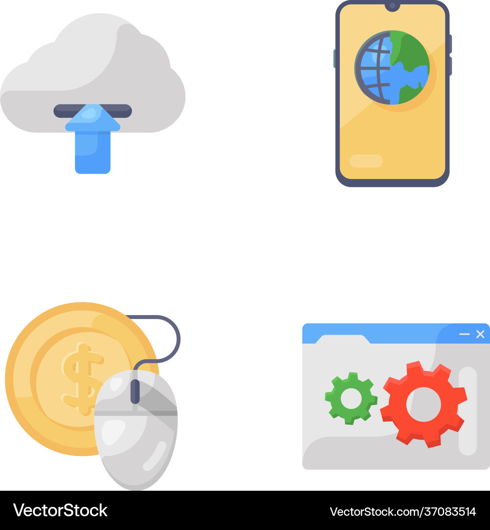 Search engine and networking in editable flat icon vector image