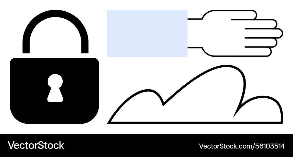 Security and access concept with lock hand Security and access concept with lock hand Vector Image