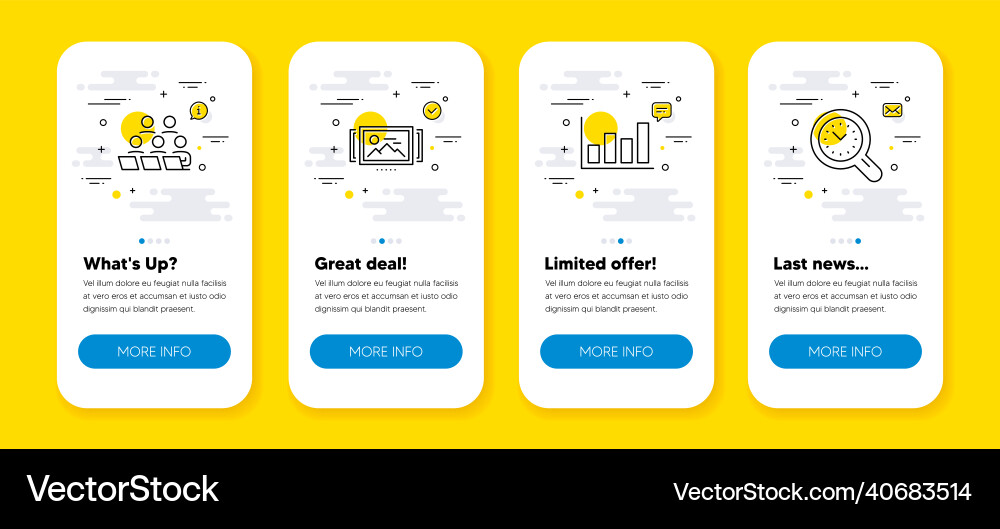 Set of report diagram teamwork and image vector image