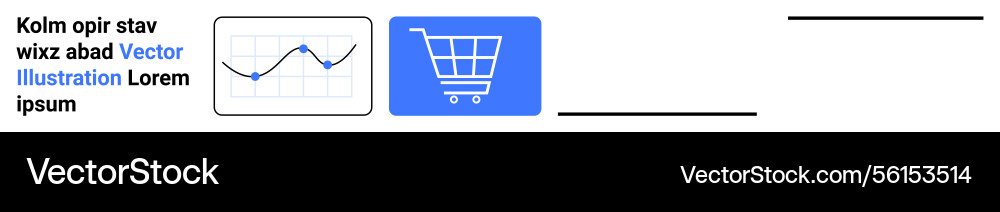 Shopping cart and analytical graph representing e Shopping cart and analytical graph representing e vector image