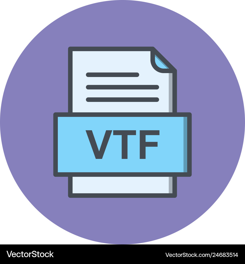 Vtf file document icon vector image
