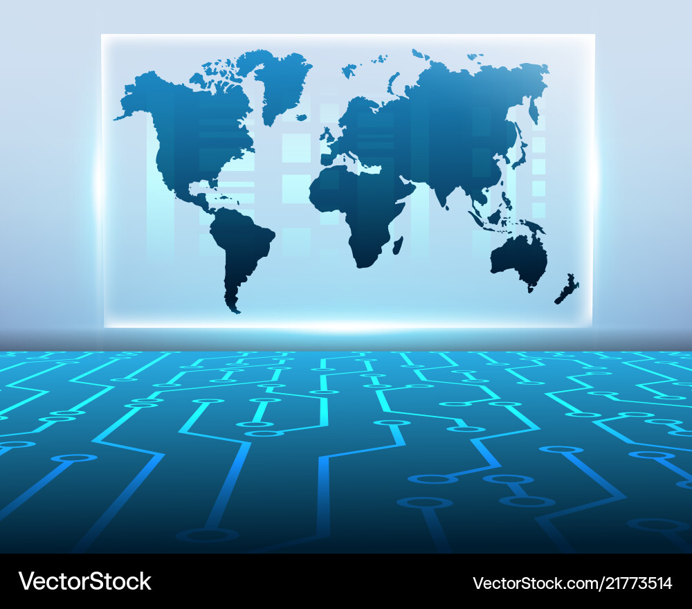 World map cyber digital bigdata online system World map cyber digital bigdata online system vector image