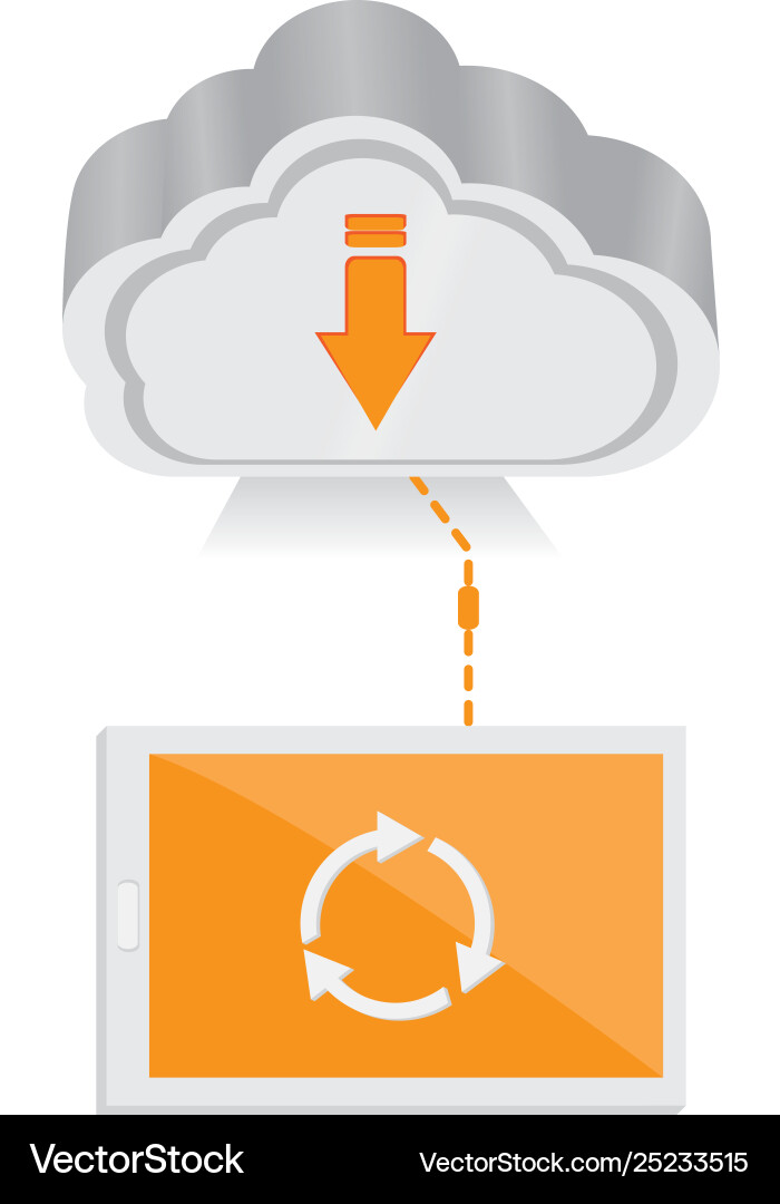 3d cloud computing icon with a monitor screen 3d cloud computing icon with a monitor screen vector image