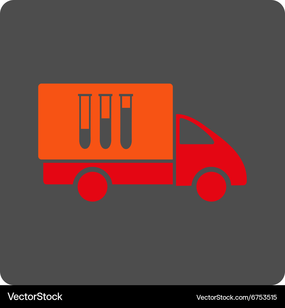 Analysis delivery rounded square button vector image