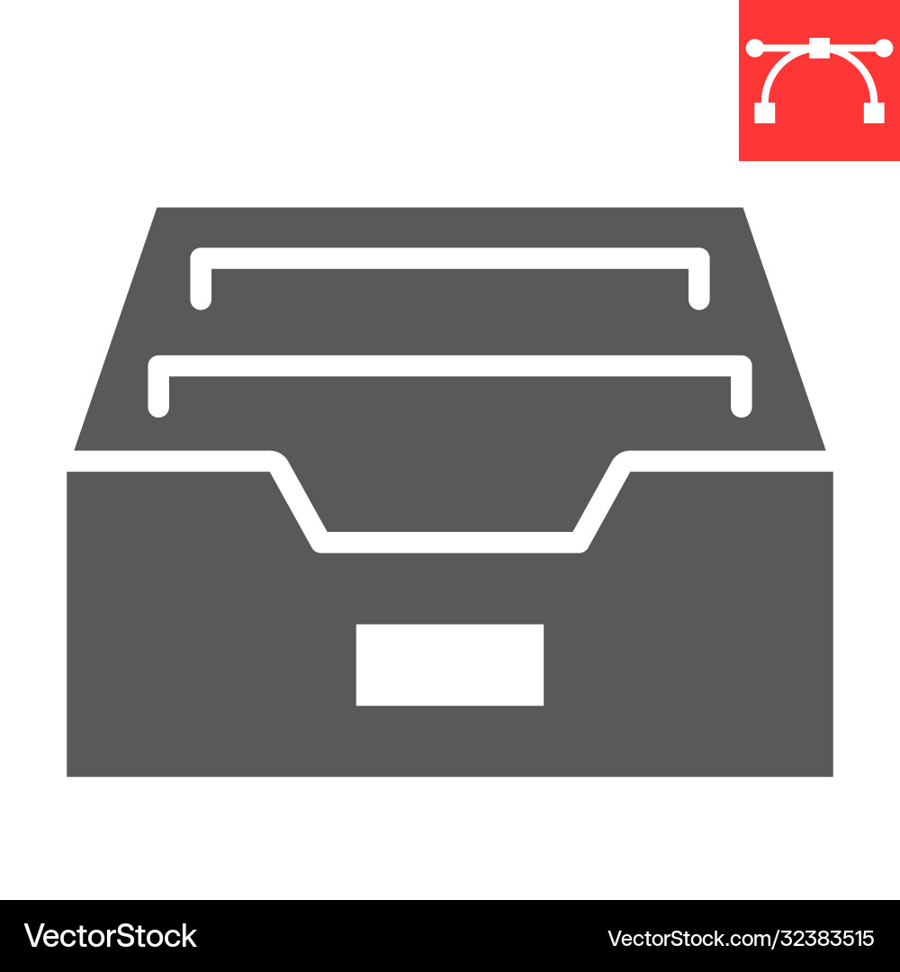 Archive glyph icon ui and button storage sign Archive glyph icon ui and button storage sign Vector Image