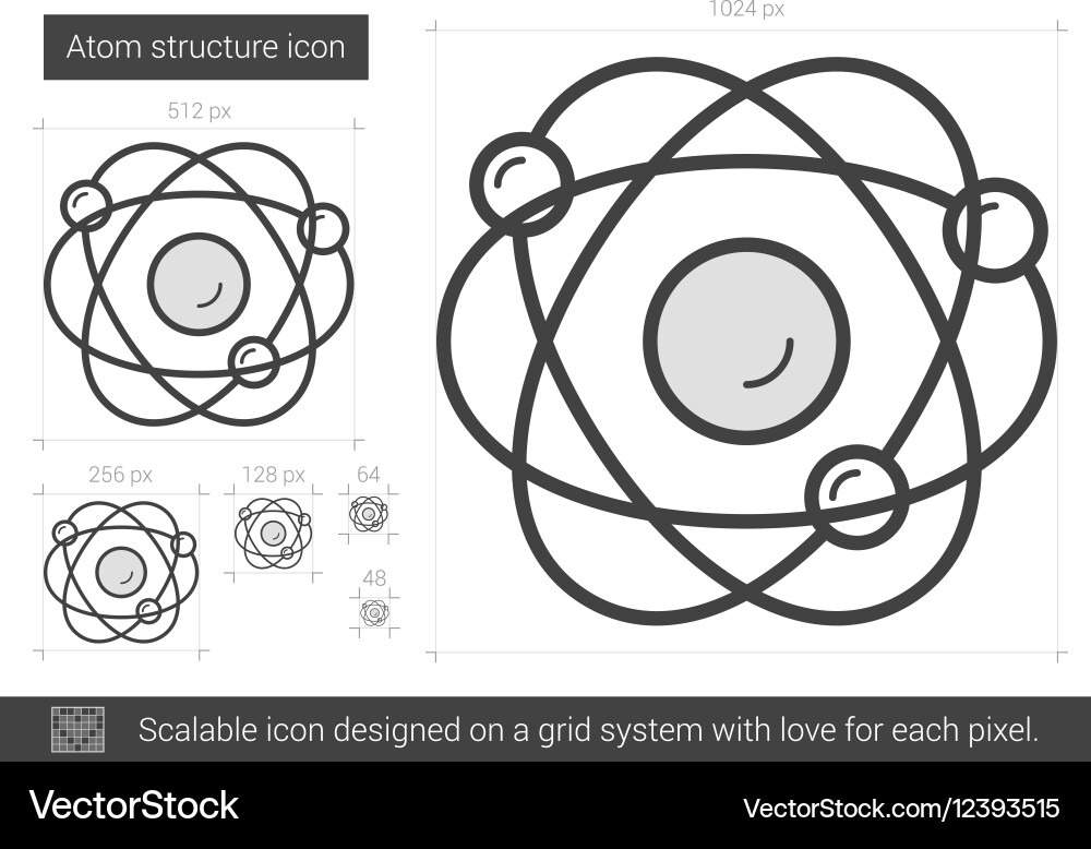 Atom structure line icon Vector Image