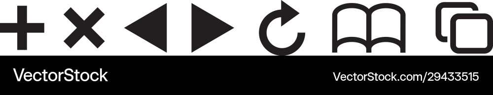 Browser Icon Set - Add Remove Refresh vector image