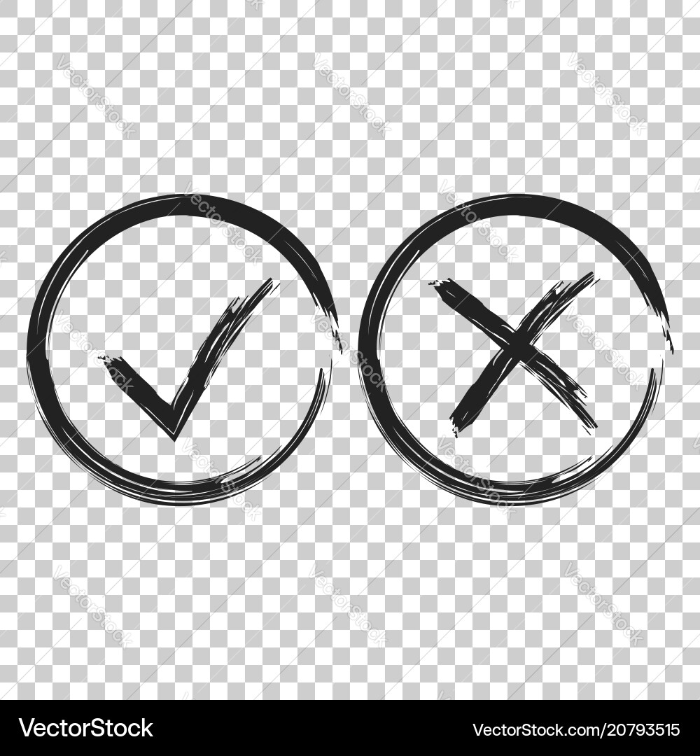 Check Mark Icons - Tick and Cross vector image