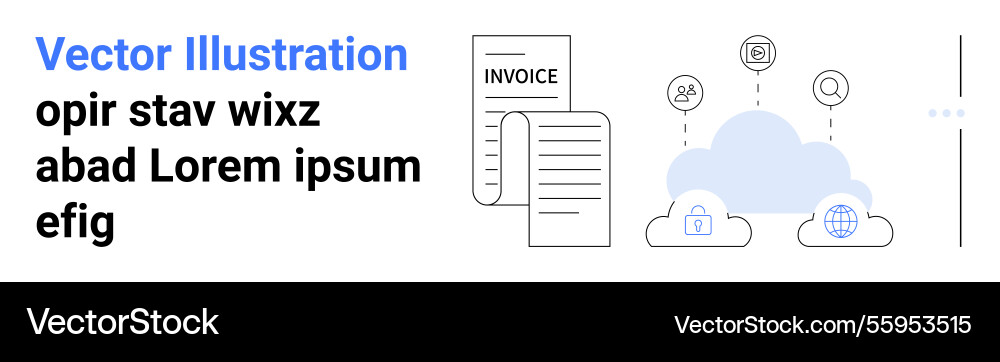 Cloud document management system with networking Vector Image