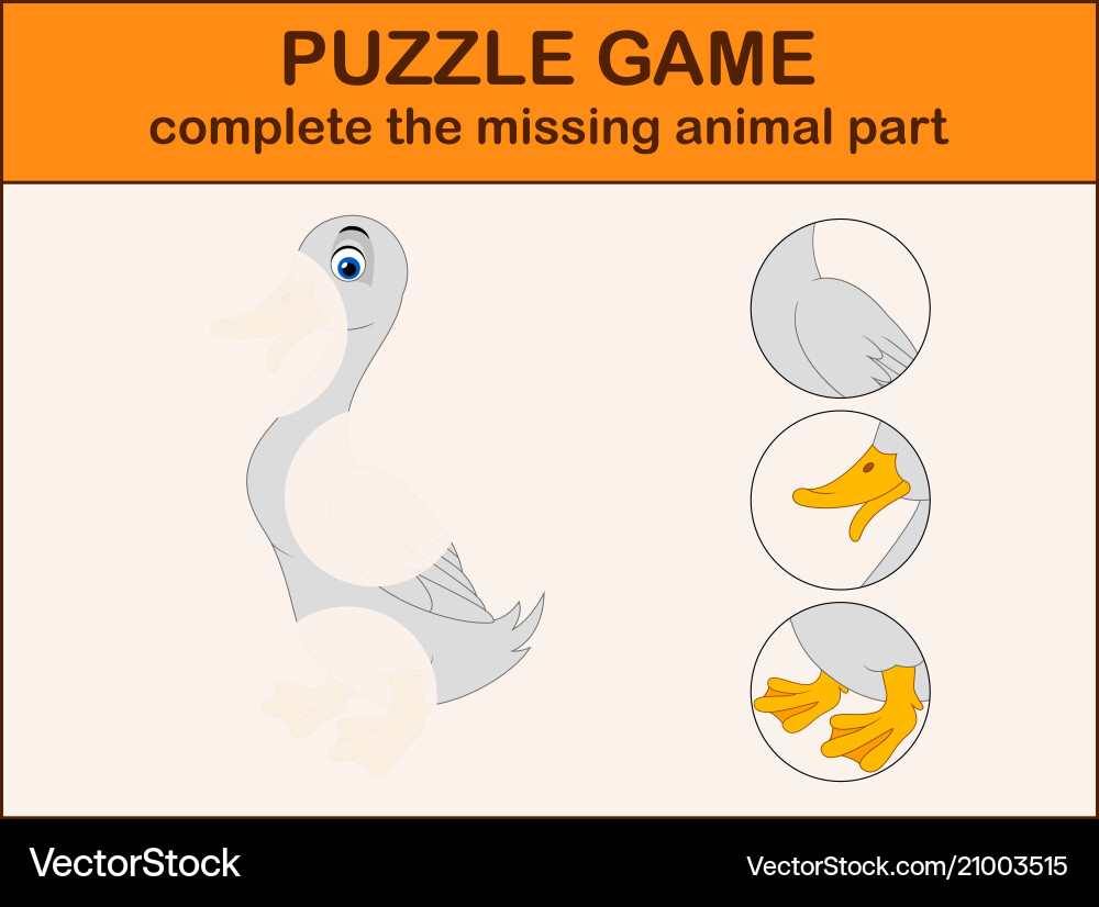 Complete the puzzle and find missing parts vector image