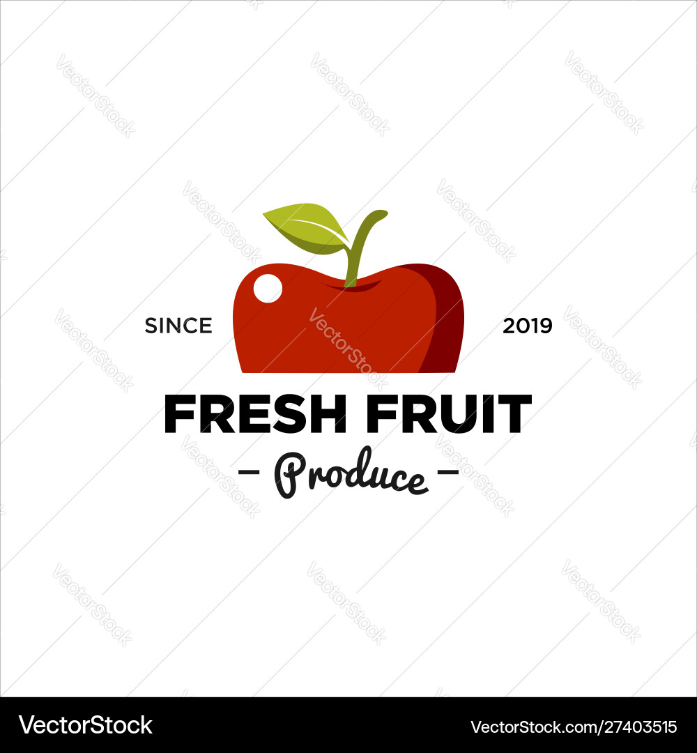 Fresh Fruit Produce Logo Badge vector image